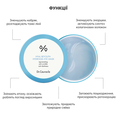 Увлажняющие Гидрогелевые Патчи Dr.Ceuracle Hyal Reyouth Hydrogel Eye Mask, 60 шт Купить в официальном магазине Украине