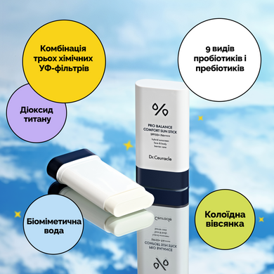 Солнцезащитный сток с пробиотиками для лица и тела Dr. Ceuracle Pro Balance Comfort Sun Stick SPF50+ PA++++, 18 г Купить в официальном магазине Украине